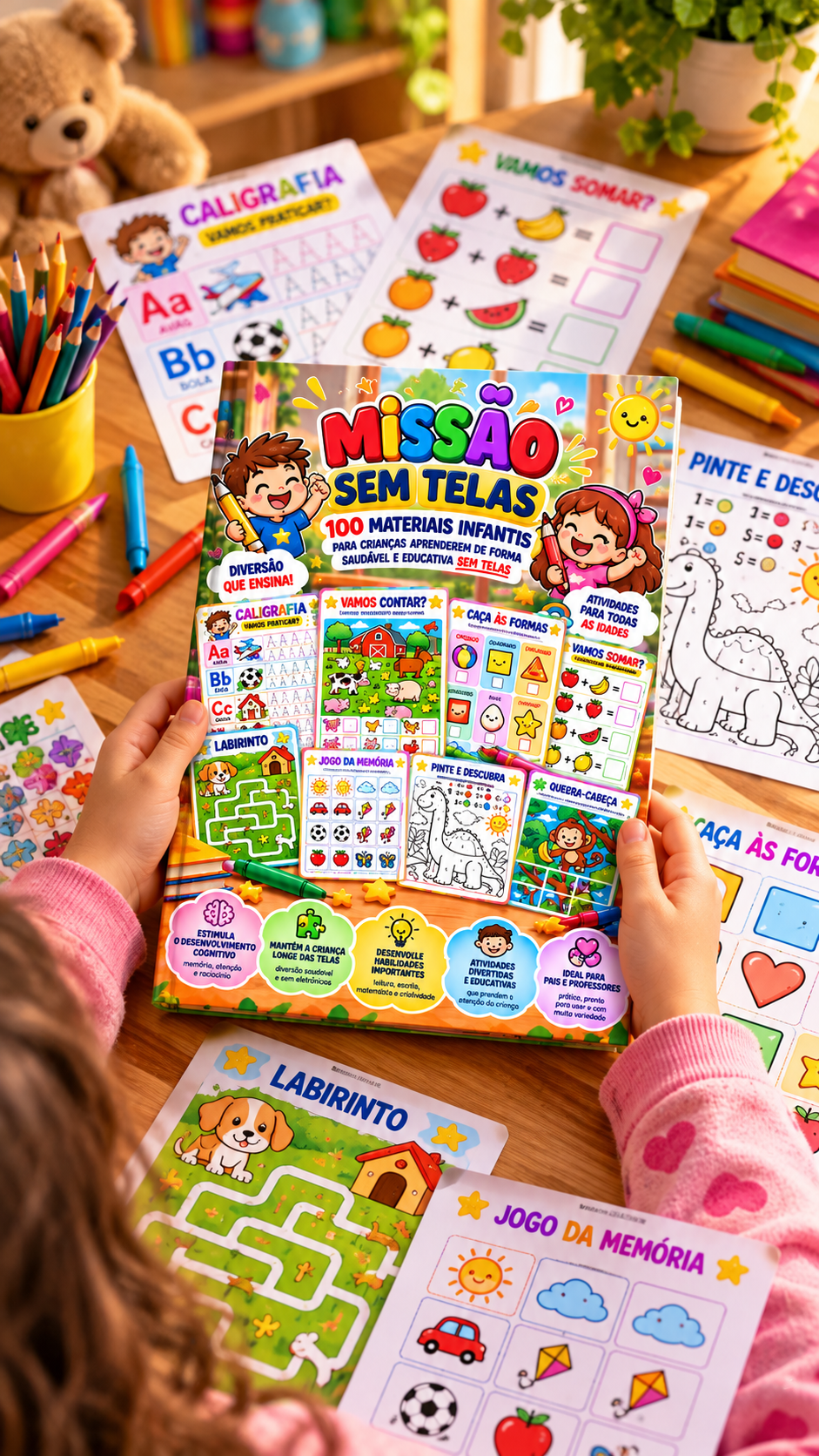 Capa do Missão Sem Telas entre atividades educativas